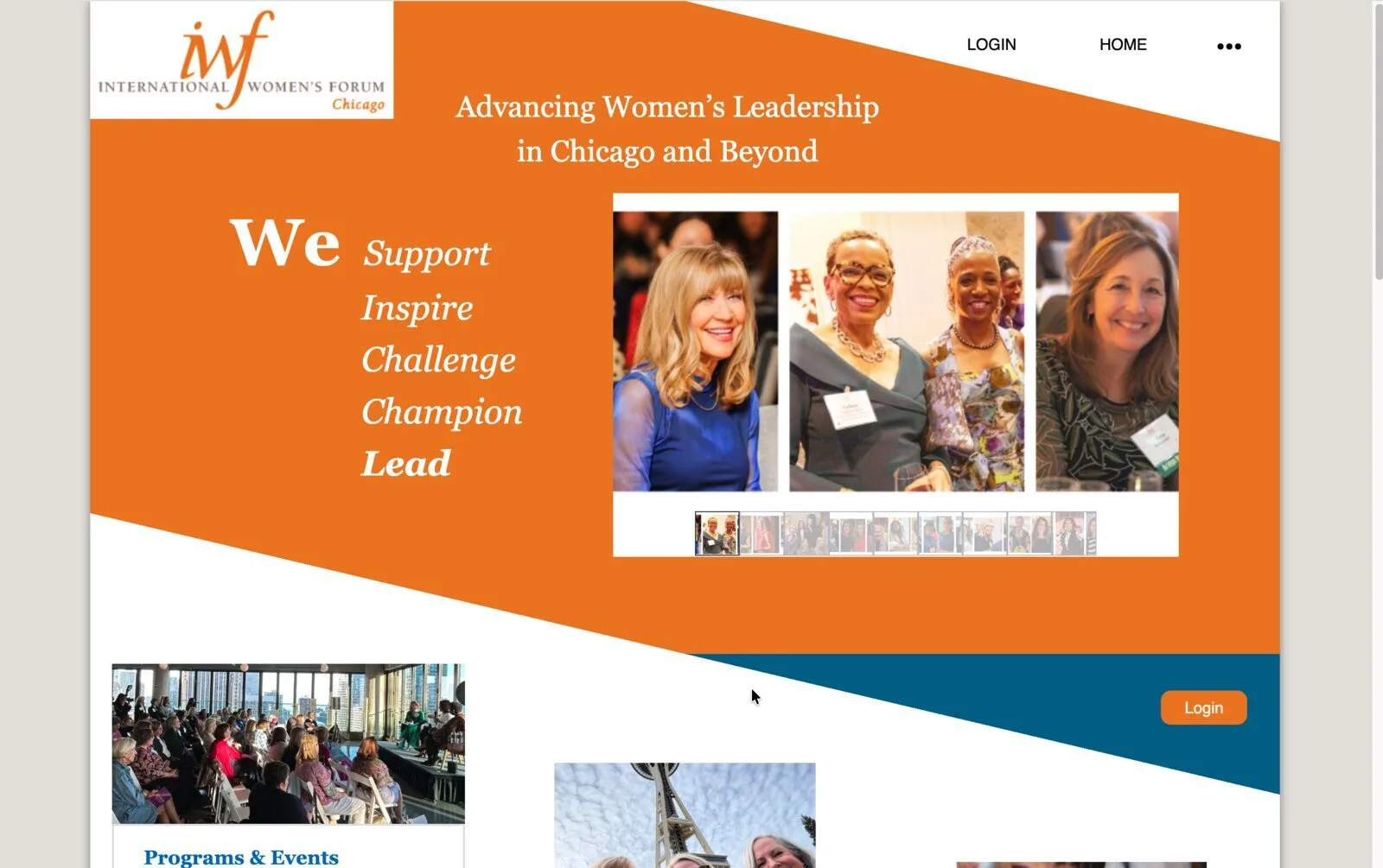 iwfchicago.org homepage — International Women's Forum Chicago, a customized Wild Apricot website